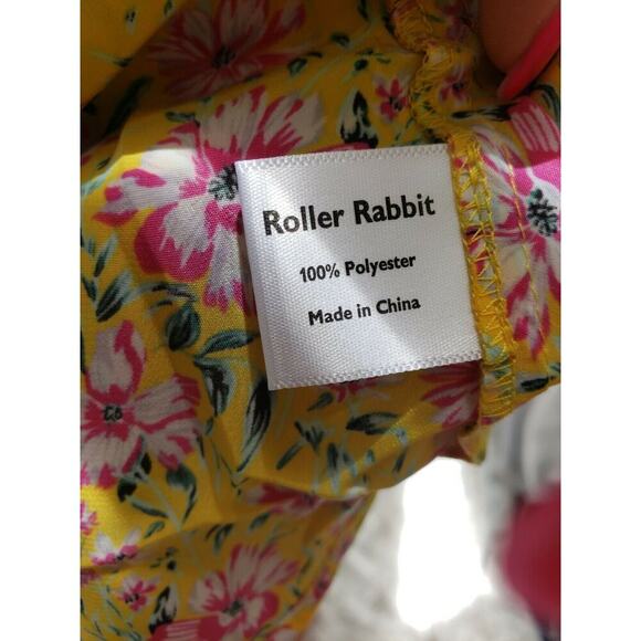 ROLLER RABBIT PRANA FILENA YELLOW WRAP DRESS SM - Picture 5 of 9